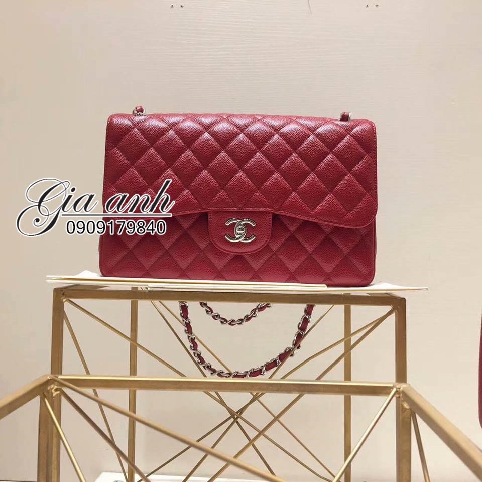 Túi xách Chanel Classic size 30 màu đỏ caviar