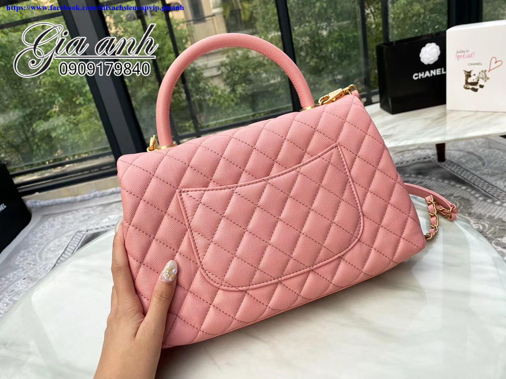 Chanel Light Pink Caviar Leather Coco Top Handle Mini  Blaise Ruby Loves