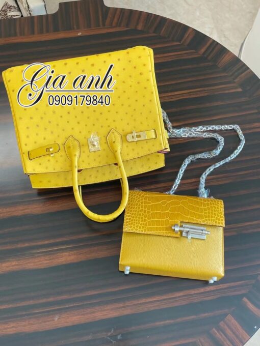 Túi Hermes Birkin Da Đà Điểu May Tay