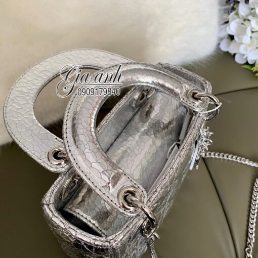 Túi Xách Dior Lady Mini Vip Màu Bạc 17 cm