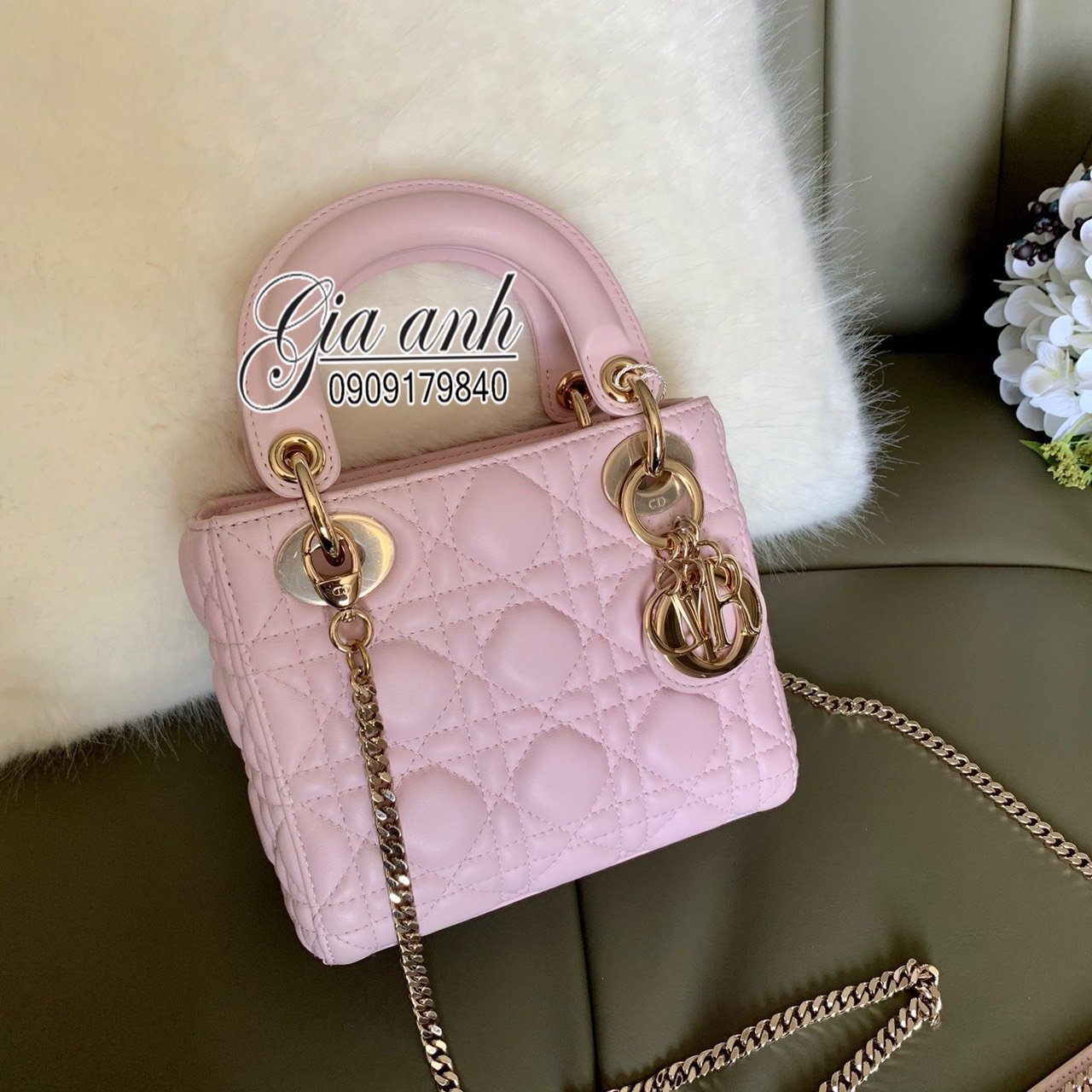 Túi xách Dior màu hồng thời trang nữ hàng hiệu sang trọng