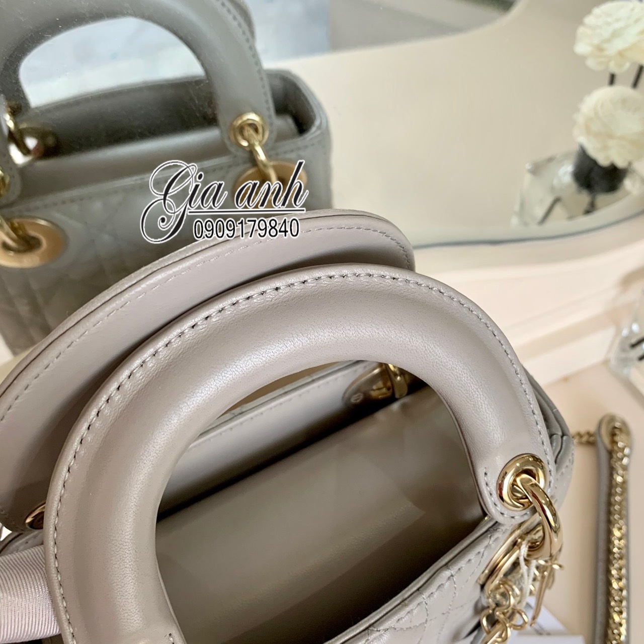 Túi Dior Lady mini Replica màu Grey