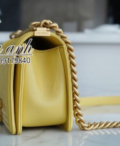 Túi Chanel Boy Da Bê Vip Màu Vàng
