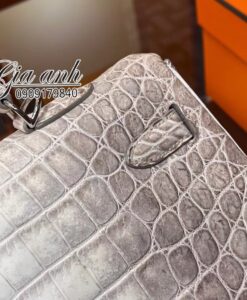 Túi Hermes Kelly Crocodile Bạch Tạng 40 cm