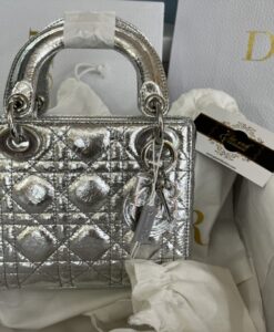 Túi Dior Lady Mini Màu Bạc 17 cm