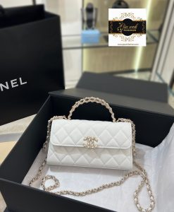 Túi Chanel Clutch With Chain Màu Trắng Vip