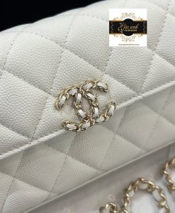 Túi Chanel Clutch With Chain Màu Trắng Vip
