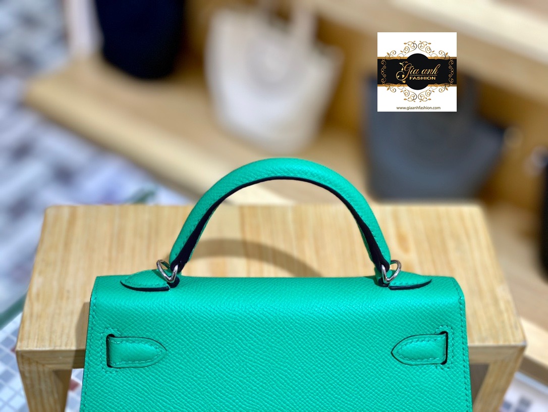 Túi Hermes Kelly mini 20 cm màu xanh lá