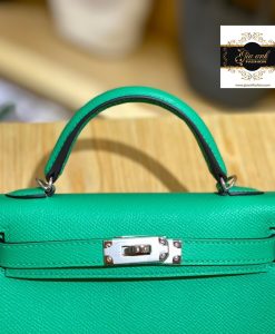 Túi Hermes Kelly mini 20 cm màu xanh lá