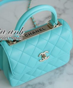 Túi Chanel Coco hand mini 19 cm màu xanh vip