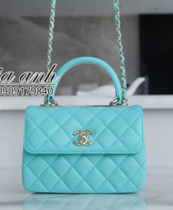 Túi Chanel Coco hand mini 19 cm màu xanh vip