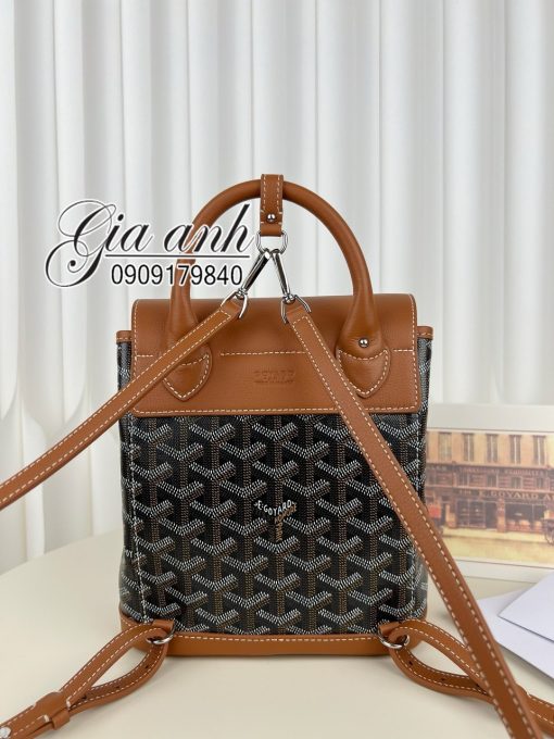 Balo Goyard Alpin Mini 23 cm Màu Nâu Da Thật