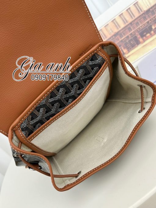 Balo Goyard Alpin Mini 23 cm Màu Nâu Da Thật