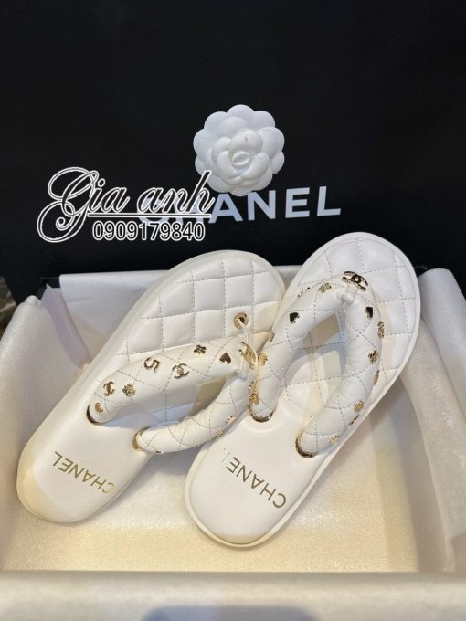 Dép Da Chanel Hè Xỏ Ngón Like Auth