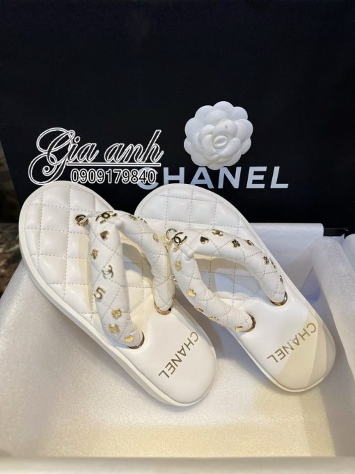 Dép Da Chanel Hè Xỏ Ngón Like Auth