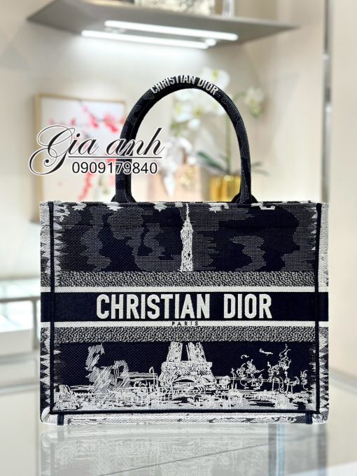 Túi Dior Book Tote Họa Tiết Paris Vip