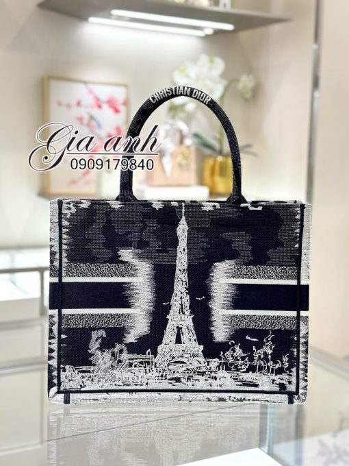 Túi Dior Book Tote Họa Tiết Paris Vip