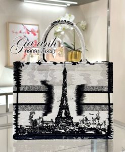 Túi Dior Book Tote Họa Tiết Paris Vip