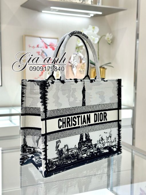 Túi Dior Book Tote Họa Tiết Paris Vip