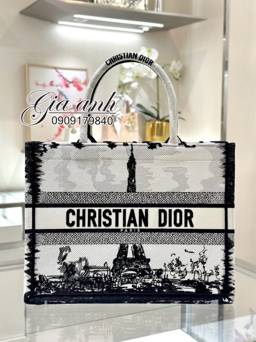 Túi Dior Book Tote Họa Tiết Paris Vip