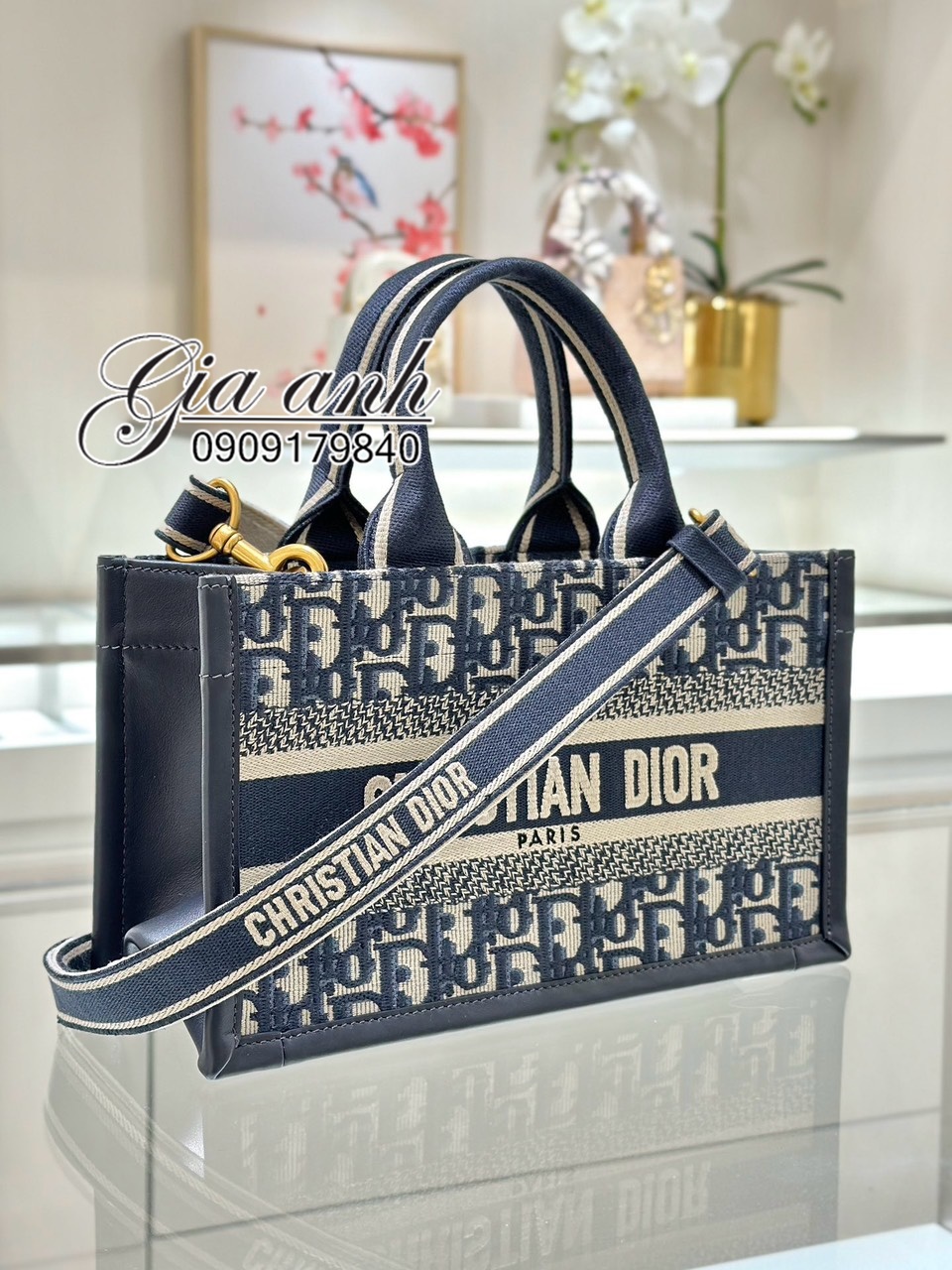 Túi Dior Tote Mini Hàng Hiệu Có Dây Đeo