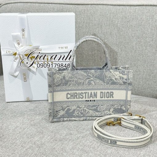 Túi Dior Tote Mini Blue Màu Xám Like Auth