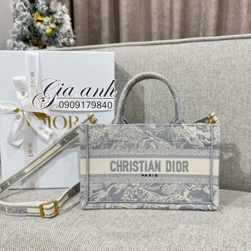 Túi Dior Tote Mini Blue Màu Xám Like Auth