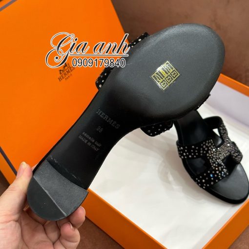 Dép Nữ Hermes Màu Đen Siêu Cấp