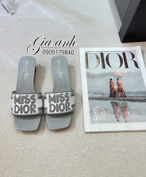 Dép Nữ Dior màu xám miss dior cao 5 cm