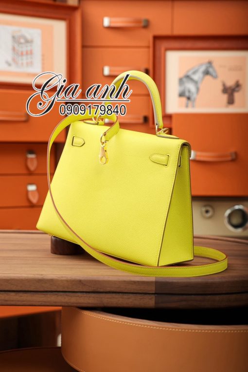 Túi Hermes Kelly 25 cm Da Epsom Màu Vàng