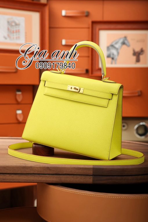 Túi Hermes Kelly 25 cm Da Epsom Màu Vàng