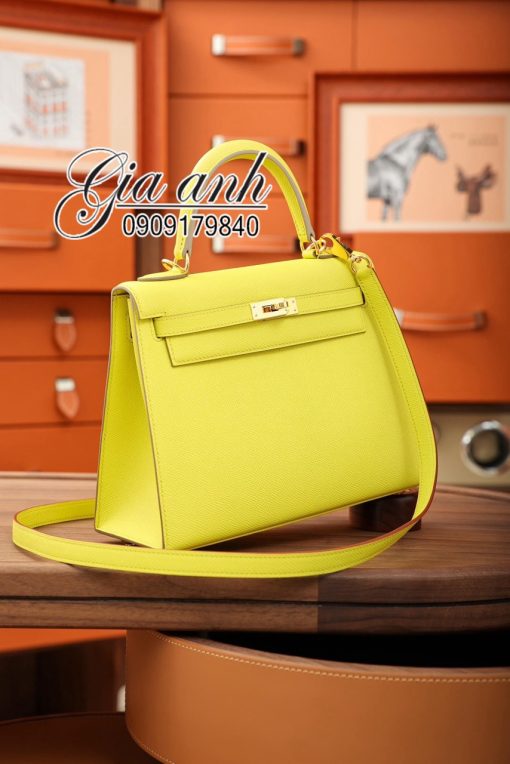 Túi Hermes Kelly 25 cm Da Epsom Màu Vàng