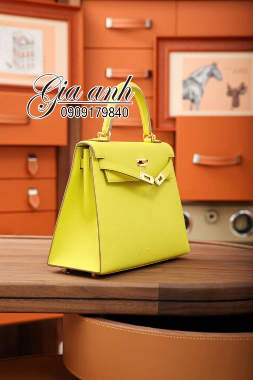 Túi Hermes Kelly 25 cm Da Epsom Màu Vàng