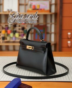 Túi Hermes Kelly Mini Da Box Màu Đen