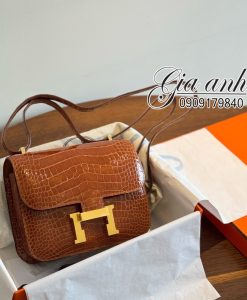 Túi Hermes Constance 18 Crocodile Gold Color