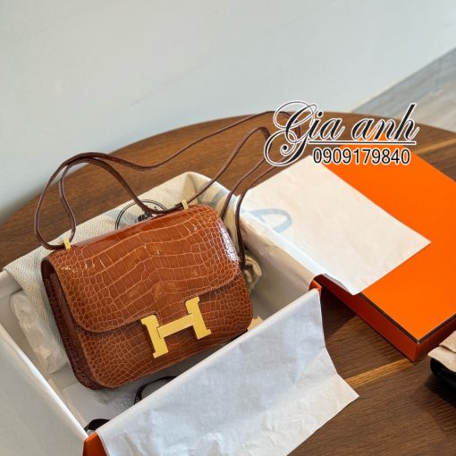 Túi Hermes Constance 18 Crocodile Gold Color