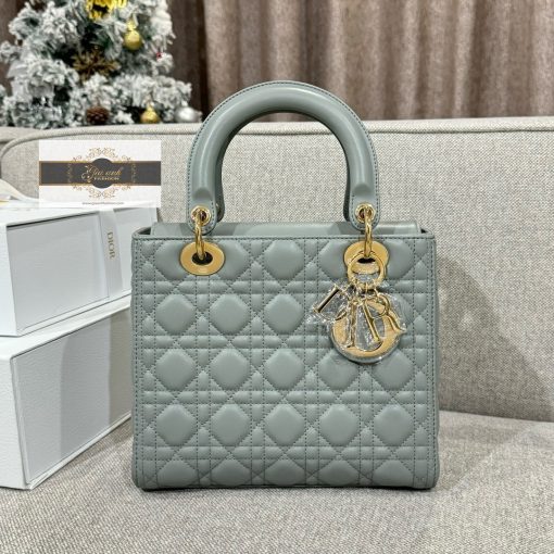 Túi Xách Dior Lady 24 cm Hàng Hiệu Vip size Medium khóa vàng 03