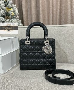 Túi Dior Lady Siêu Cấp Vip Like Auth da lamskin màu đen 03