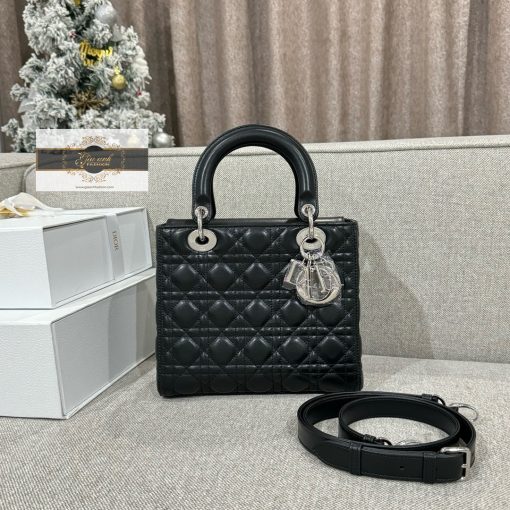 Túi Dior Lady Siêu Cấp Vip Like Auth da lamskin màu đen 03