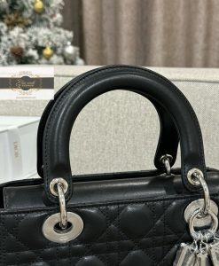 Túi Dior Lady Siêu Cấp Vip Like Auth da lamskin màu đen 06