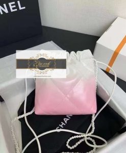 Túi Xách Chanel 22 Mini Hai màu hồng trắng 01