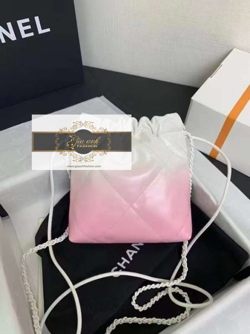 Túi Xách Chanel 22 Mini Hai màu hồng trắng 01