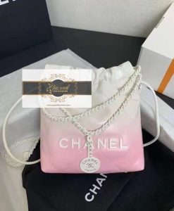 Túi Xách Chanel 22 Mini Hai màu hồng trắng Siêu Cấp Vip 02