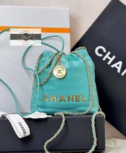 Túi Xách Chanel 22 Hobo Siêu Cấp Vip 02 màu xanh