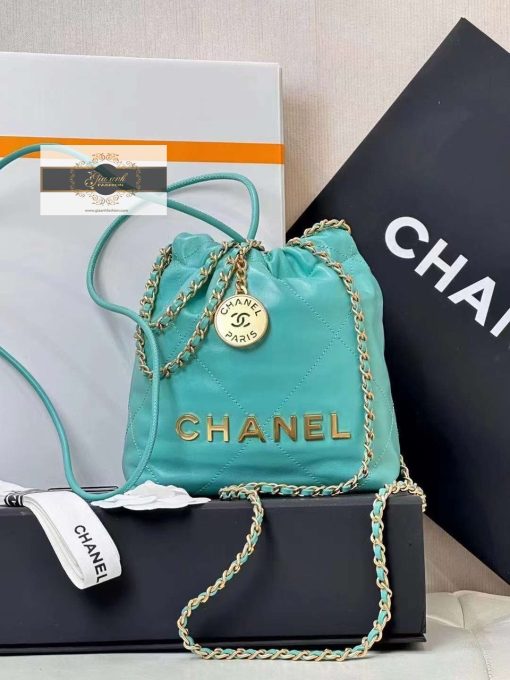 Túi Xách Chanel 22 Hobo Siêu Cấp Vip 02 màu xanh