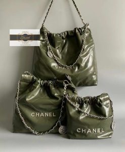 Túi Xách Chanel 22 Hobo Siêu Cấp Vip 03 màu rêu