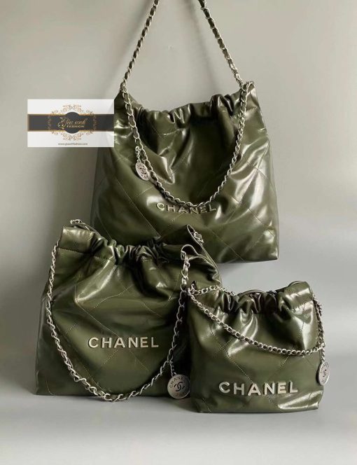 Túi Xách Chanel 22 Hobo Siêu Cấp Vip 03 màu rêu