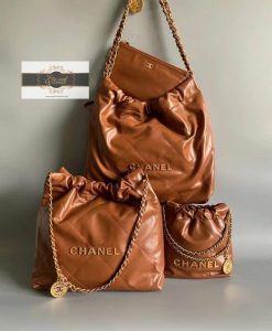 Túi Xách Chanel 22 Hobo Siêu Cấp Vip 04 màu nâu