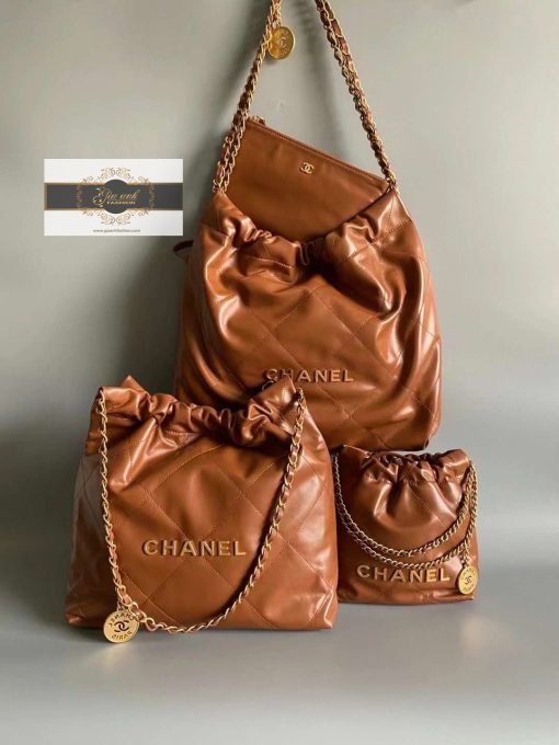 Túi Xách Chanel 22 Hobo Siêu Cấp Vip 04 màu nâu