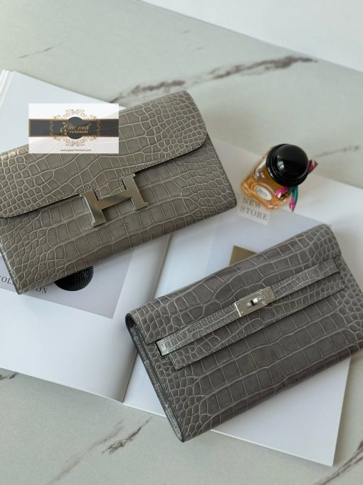 Ví Hermes Kelly Da Cá Sấu Chuẩn Auth vip